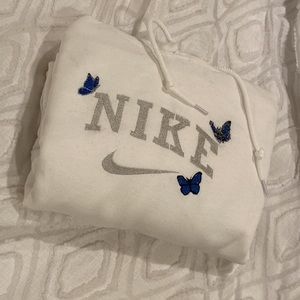 Nike butterfly hoodie . Size small, white